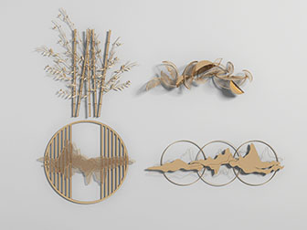 新中式竹子山脉墙饰挂件