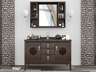 中式实木洗手台洗手盆浴室镜3d模型 中式实木洗手台洗手盆浴室镜