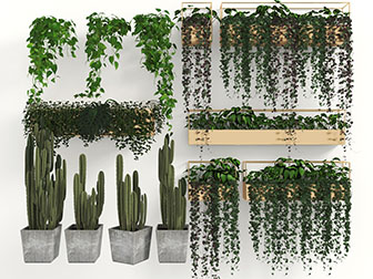 现代水泥花盆盆栽吊篮绿植