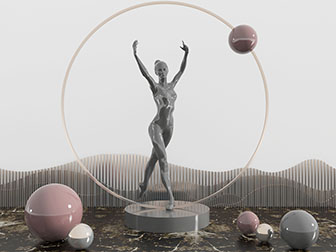 现代跳芭蕾舞的人物雕塑雕刻