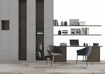 现代装饰柜延伸书桌椅组合3d模型 现代装饰柜延伸书桌椅组合
