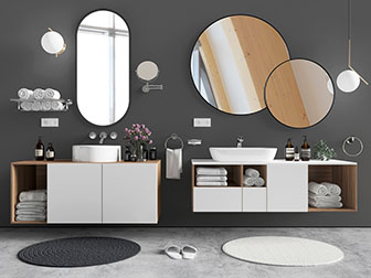 现代悬空固定的洗手台洗手盆3d模型 现代悬空固定的洗手台洗手盆