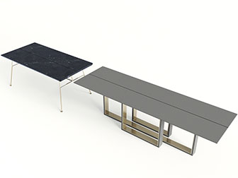 现代长方形餐桌3d模型 现代长方形餐桌