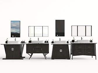 新中式洗手台洗手盆3d模型 新中式洗手台洗手盆