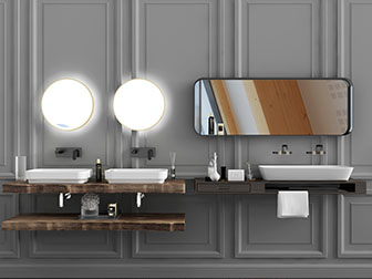 现代实木隔板洗手台洗手盆卫浴镜3d模型 现代实木隔板洗手台洗手盆卫浴镜