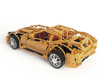 一辆积木玩具汽车