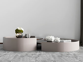现代圆形嵌套茶几