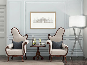 欧式雕花实木边框的单人沙发3d模型 欧式雕花实木边框的单人沙发