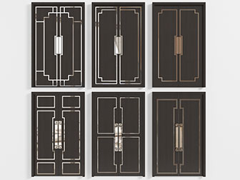 新中式双扇平开门