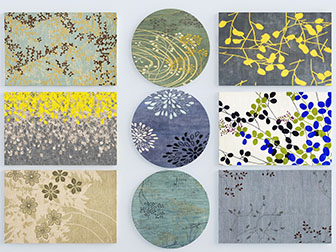 新中式长方形圆形地毯3d模型 新中式长方形圆形地毯