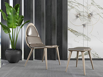 后现代休闲椅子脚踏