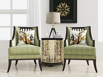 新中式布艺单人沙发3d模型 新中式布艺单人沙发