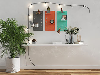 现代装饰灯和墙面收纳装饰架