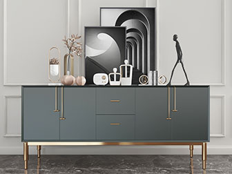 现代轻奢玄关柜边柜装饰画摆件