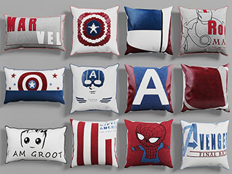 现代卡通图案的靠垫抱枕