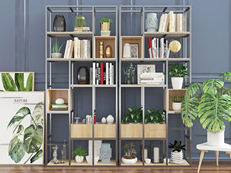 北欧金属框架的装饰置物柜