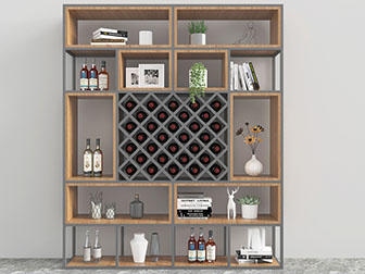 北欧金属框架实木格装饰置物架