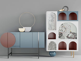 现代轻奢玄关装饰边柜