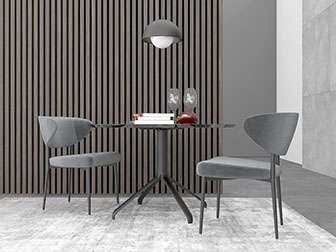 现代灰色餐桌椅组合