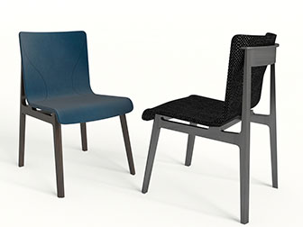 现代实木支架的布艺餐椅