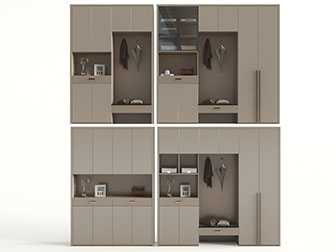 现代无拉手带卡座的玄关鞋柜