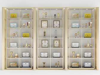 现代金属边框的奖状奖杯装饰柜