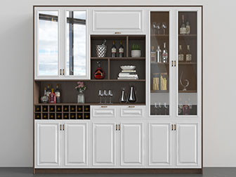 北欧实木撞色酒柜3d模型 北欧实木撞色酒柜