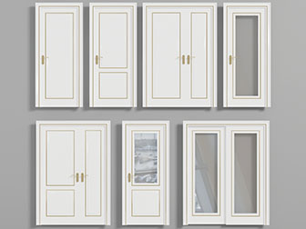 新中式白色实木平开门