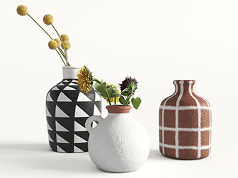 现代陶瓷花瓶花卉