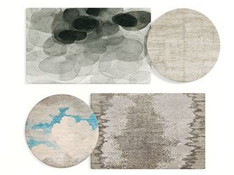 新中式长方形圆形地毯3d模型 新中式长方形圆形地毯