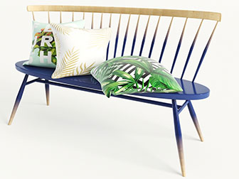 北欧实木多人休闲椅子