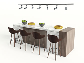 现代大理石吧台吧椅轨道灯