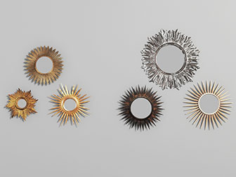 现代雪花造型的装饰镜子挂件