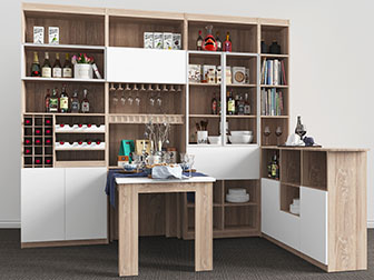 现代实木酒柜餐边柜餐桌组合3d模型 现代实木酒柜餐边柜餐桌组合