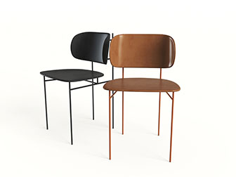 现代细金属支架休闲椅子餐椅