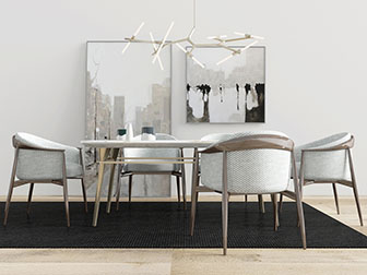 北欧实木餐桌椅组合