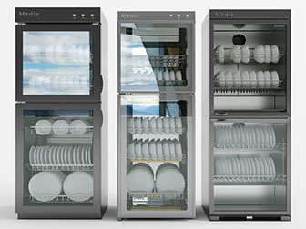 现代上下层消毒柜