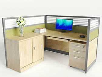 现代实木转角办公桌椅组合