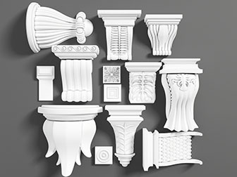 欧式雕花构件柱托
