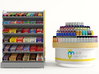 便利店方形圆形展示台货架3d模型 便利店方形圆形展示台货架