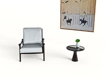 新中式休闲椅子茶几