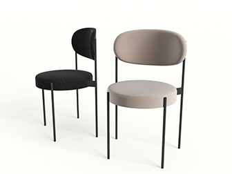 现代黑色支架圆形休闲椅餐椅