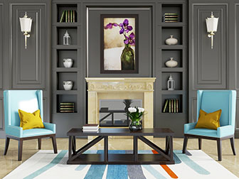 美式休闲椅子茶几