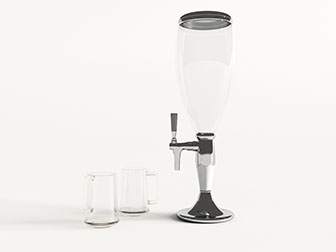 现代带水龙头啤酒桶酒杯3d模型 现代带水龙头啤酒桶酒杯