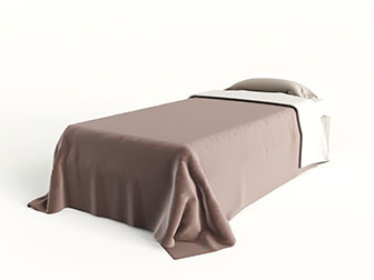 现代无床头的单人床