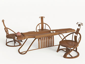 新中式实木茶桌椅组合