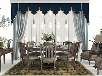 新古典餐桌椅组合