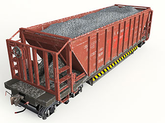 装满石子的工程车车斗