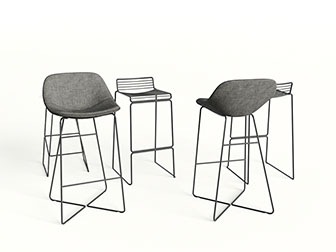 现代细金属支架的吧椅