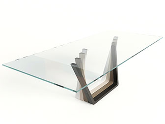 后现代玻璃台面的茶几